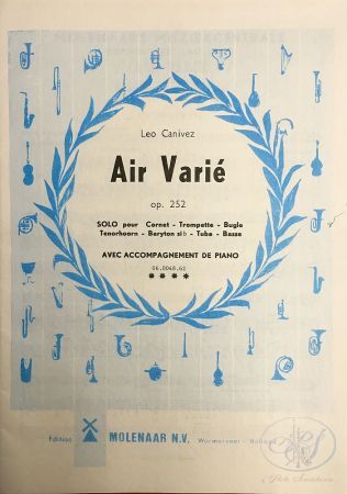 Air Varie na kornet, trąbkę, tenorhorn, baryton, tubę lub bas z akompaniamentem fortepianu - L. Canivez