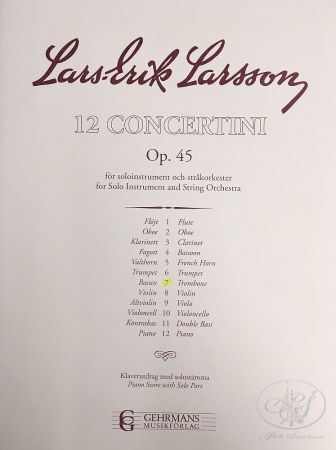 Concertino na puzon i orkiestrę smyczkową (wyciąg fortepianowy) - L. E. Larsson
