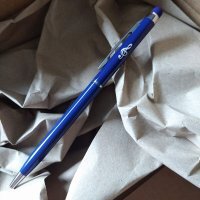 Długopis metalowy touchpen niebieski - klucz wiolinowy serce