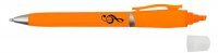 Długopis z zakreślaczem - pomarańczowy