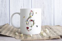 Kubek ceramiczny - Klucz - kwiaty i motyle