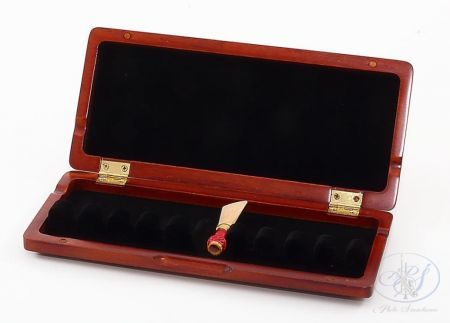 Pudełko drewniane brązowe na 10 stroików do fagotu - Rigotti